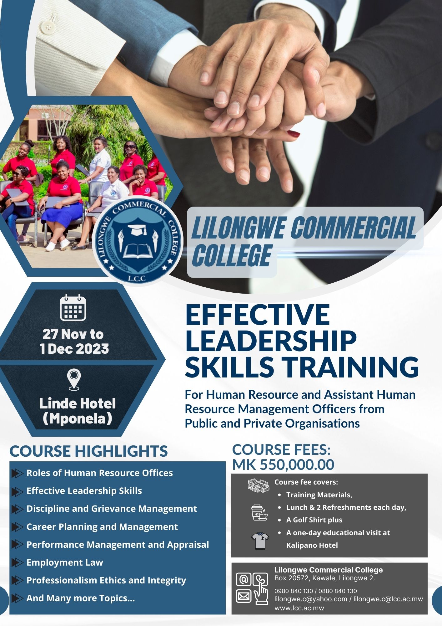 Effective Leadership Skills Training for Human Resource and Assistant Human Resource Management Officers from Public and Private Organisations