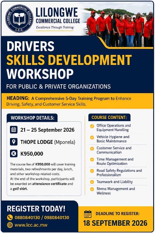Course flyer for Skills Development Workshop for Drivers