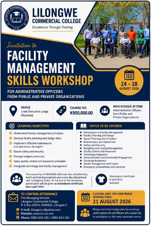 Course flyer for Facilities Management and Effective Space Utilization
